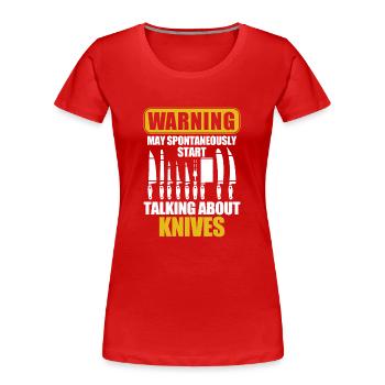 Butcher Cadeau Boucher Boucher Maître Boucher - T-shirt bio Premium Femme - rouge - Devant - Mia (176cm)