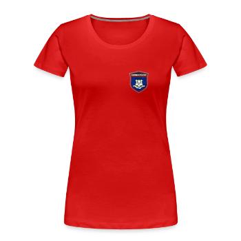 Connecticut - Frauen Premium Bio T-Shirt - Rot - Vorne - Mia (176cm)