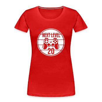 Console de jeu gamer du 20e anniversaire - T-shirt bio Premium Femme - rouge - Devant - Mia (176cm)