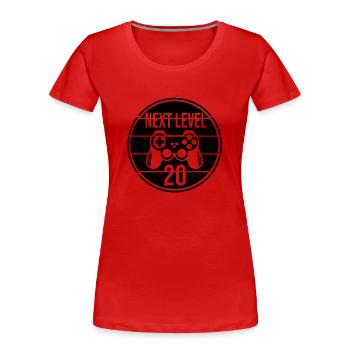 Console de jeu gamer du 20e anniversaire - T-shirt bio Premium Femme - rouge - Devant - Mia (176cm)