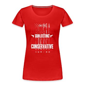 Amerikaner, Gott Angst, Flagge Wehne Konservativ - Frauen Premium Bio T-Shirt - Rot - Vorne - Mia (176cm)