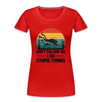 Diving Retro Diving Device Marine World Divers Diving - Women's Premium Organic T-Shirt - red - Front - Mia (176cm)