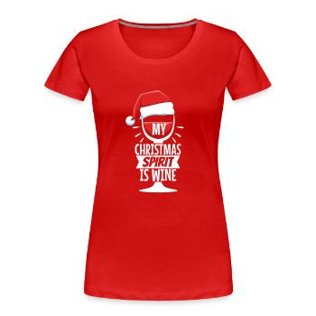 My christmas spirit is wine - Frauen Premium Bio T-Shirt - Rot - Vorne - Mia (176cm)