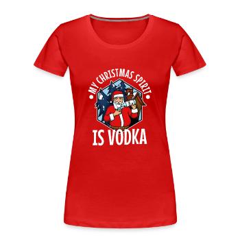 My christmas spirit is vodka - Frauen Premium Bio T-Shirt - Rot - Vorne - Mia (176cm)