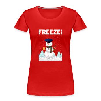 Polizist Schneemann Polizei Navidad Polizist Xmas - Frauen Premium Bio T-Shirt - Rot - Vorne - Mia (176cm)