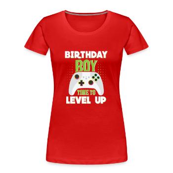 Geburtstagskind Zeit, um Videospiel Geburtstag zu verbessern - Frauen Premium Bio T-Shirt - Rot - Vorne - Mia (176cm)