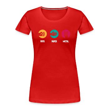 Metal -Musik, Rockpapiermetallmusik - Frauen Premium Bio T-Shirt - Rot - Vorne - Mia (176cm)