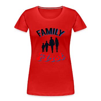 Family first - T-shirt bio Premium Femme - rouge - Devant - Mia (176cm)