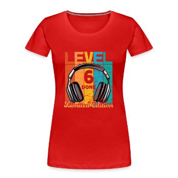 Gaming Birthday 6 Years Level 6 Complete - Women's Premium Organic T-Shirt - red - Front - Mia (176cm)