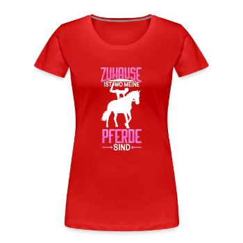 Voltigieren - Frauen Premium Bio T-Shirt - Rot - Vorne - Mia (176cm)