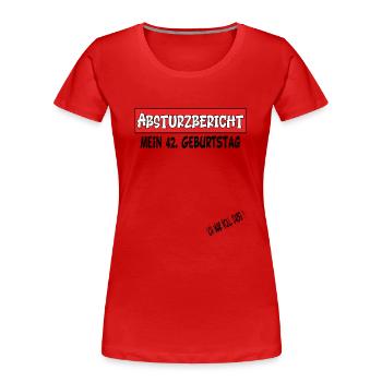 Gästebuch 42. Geburtstag - Frauen Premium Bio T-Shirt - Rot - Vorne - Mia (176cm)