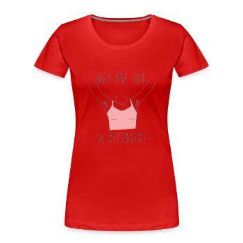 Féministe Anti Rasage Corps Velu - T-shirt bio Premium Femme - rouge - Devant - Mia (176cm)