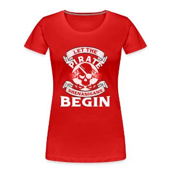 Corsaire de partie de crâne de pirate enfants - T-shirt bio Premium Femme - rouge - Devant - Mia (176cm)