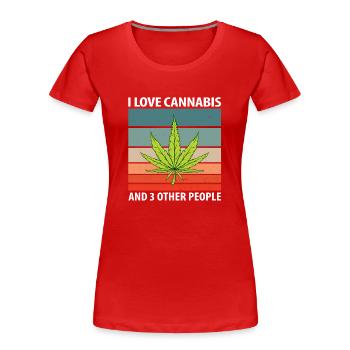 Liebe Hanf - Frauen Premium Bio T-Shirt - Rot - Vorne - Mia (176cm)
