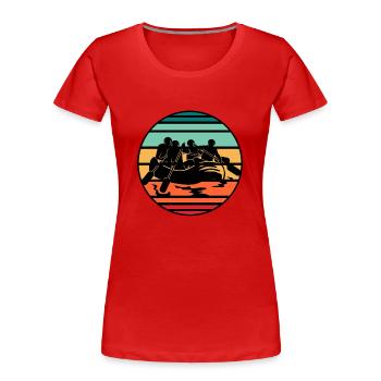 Fluss Rafting - Frauen Premium Bio T-Shirt - Rot - Vorne - Mia (176cm)