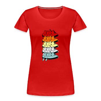 Rafting activities on the water - Women's Premium Organic T-Shirt - red - Front - Mia (176cm)
