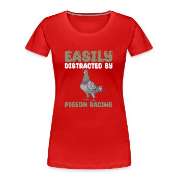 cadeau de course de pigeon - T-shirt bio Premium Femme - rouge - Devant - Mia (176cm)