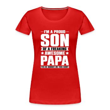 Père & Fils Meilleurs Amis pour la Vie - Père Fils - T-shirt bio Premium Femme - rouge - Devant - Mia (176cm)