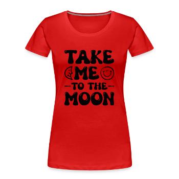 Mond / Halbmond - Frauen Premium Bio T-Shirt - Rot - Vorne - Mia (176cm)