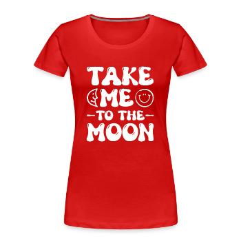 Mond / Halbmond - Frauen Premium Bio T-Shirt - Rot - Vorne - Mia (176cm)