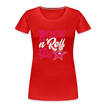 Guitar Rock And Roll Girl - Women's Premium Organic T-Shirt - red - Front - Mia (176cm)