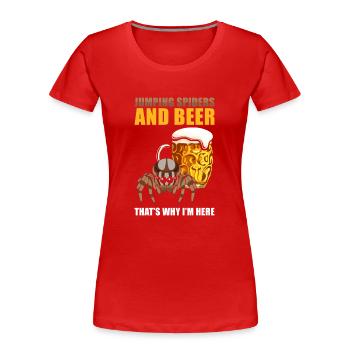 Dicton Jumping Spider - T-shirt bio Premium Femme - rouge - Devant - Mia (176cm)