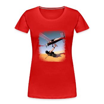 Fallschirmspringen Fallschirmspringer Fallschirm - Frauen Premium Bio T-Shirt - Rot - Vorne - Mia (176cm)