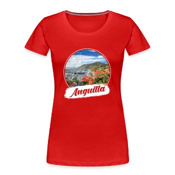 Anguilla Souvenir - Frauen Premium Bio T-Shirt - Rot - Vorne - Mia (176cm)