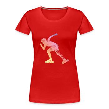 Patins à roues alignées Silhoette - T-shirt bio Premium Femme - rouge - Devant - Mia (176cm)