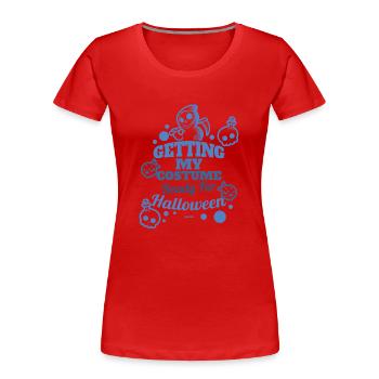 cute kids Grim Reaper for Halloween - Women's Premium Organic T-Shirt - red - Front - Mia (176cm)
