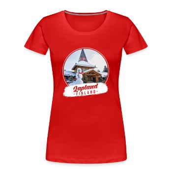 Lappland Finnland Souvenir - Frauen Premium Bio T-Shirt - Rot - Vorne - Mia (176cm)