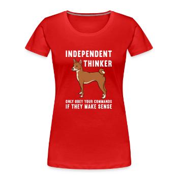 Basenji Hund Geschenk - Frauen Premium Bio T-Shirt - Rot - Vorne - Mia (176cm)