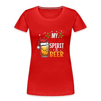 Mon de Noël est la bière - T-shirt bio Premium Femme - rouge - Devant - Mia (176cm)