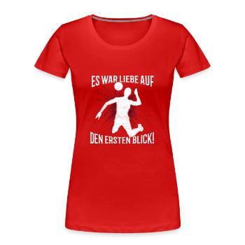 Liebe Volleyball - Volleyballer Beach Volleyball - Frauen Premium Bio T-Shirt - Rot - Vorne - Mia (176cm)