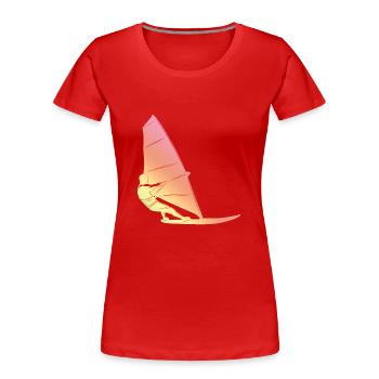 Windsurfen Silhouette - Frauen Premium Bio T-Shirt - Rot - Vorne - Mia (176cm)
