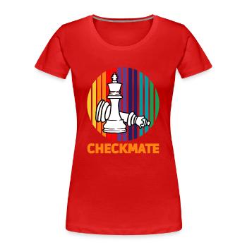 Schach Schachmatt T-Shirt - Frauen Premium Bio T-Shirt - Rot - Vorne - Mia (176cm)