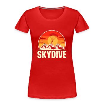 Fallschirmspringen Fallschirmspringer Fallschirm - Frauen Premium Bio T-Shirt - Rot - Vorne - Mia (176cm)