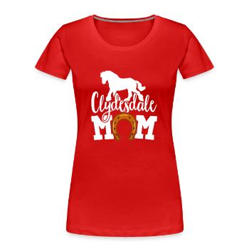 Clydesdale Pferd Zugpferd Motiv - Frauen Premium Bio T-Shirt - Rot - Vorne - Mia (176cm)