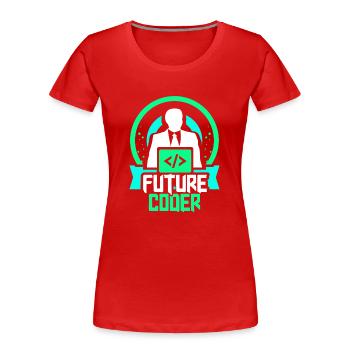 Zukünftiger Coder Coding Programmierer Code - Frauen Premium Bio T-Shirt - Rot - Vorne - Mia (176cm)