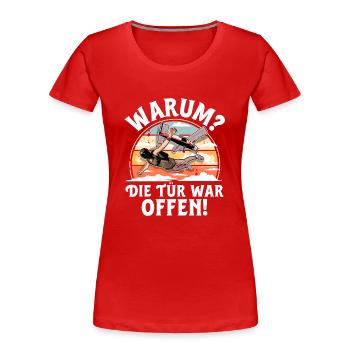 Fallschirmspringen Fallschirmspringer Fallschirm - Frauen Premium Bio T-Shirt - Rot - Vorne - Mia (176cm)