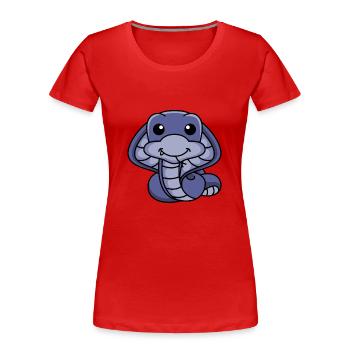 Schlange Kobra Comic Tier - Frauen Premium Bio T-Shirt - Rot - Vorne - Mia (176cm)