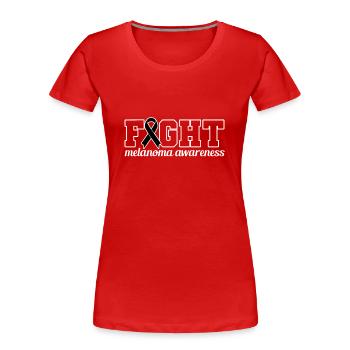 Fight Skin Cancer - Melanoma Awareness Black - Frauen Premium Bio T-Shirt - Rot - Vorne - Mia (176cm)