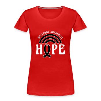 Melanoma Awareness Hope Skin Cancer Black Ribbon - Frauen Premium Bio T-Shirt - Rot - Vorne - Mia (176cm)