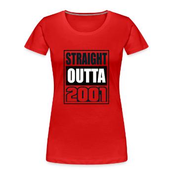 Straight Outta 2001 Birthday 2001 Born 2001 - Women's Premium Organic T-Shirt - red - Front - Mia (176cm)