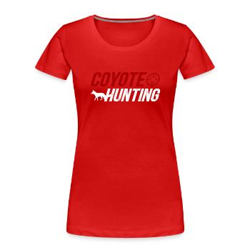 Coyote Chasse Coyote Cadeau - T-shirt bio Premium Femme - rouge - Devant - Mia (176cm)