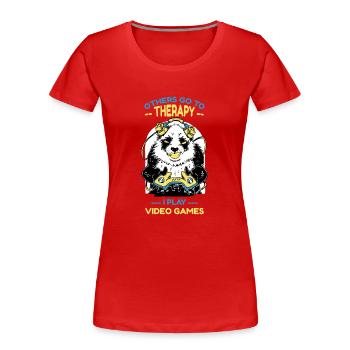 Andere Gehen Zur Therapie Ich Spiele Videospiele - Frauen Premium Bio T-Shirt - Rot - Vorne - Mia (176cm)