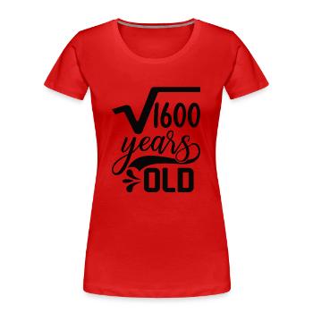 Racine carrée de 1600 Math Nerd 40e anniversaire - T-shirt bio Premium Femme - rouge - Devant - Mia (176cm)