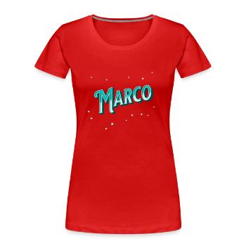 Marco Namen personalisiert - Frauen Premium Bio T-Shirt - Rot - Vorne - Mia (176cm)