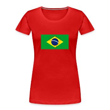 Drapeau du Brésil - T-shirt bio Premium Femme - rouge - Devant - Mia (176cm)