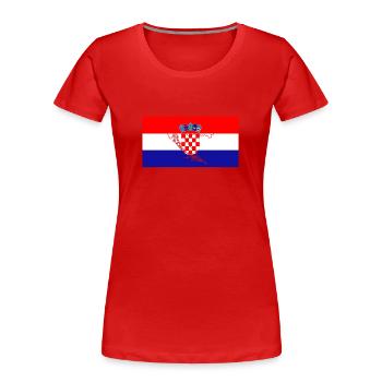 Drapeau de la Croatie - T-shirt bio Premium Femme - rouge - Devant - Mia (176cm)